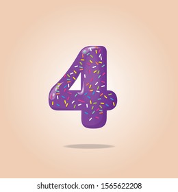 Colored cartoon numbers vector set.