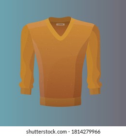 colored cartoon sweater on colored background illustration