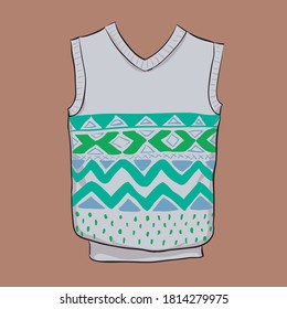 colored cartoon sweater on colored background illustration