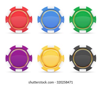 colored casino chips vector illustration isolated on white background