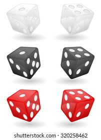 colored casino dice vector illustration isolated on white background
