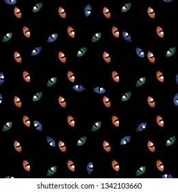 Colored cat eyes Halloween seamless pattern vector