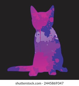 diseño de fondo de ilustración de gato de color