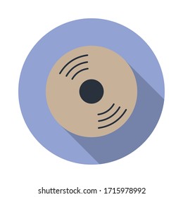 colored CD disk long shadow icon. Simple color vector of web icons for ui and ux, website or mobile application