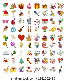 Colored Celebration icons set