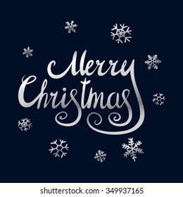 Colored chalk painted illustration with Christmas ball,  ''Merry Christmas & Happy New Year'' text  and set of different holiday objects with golden elements. Happy New 2016 Year Theme. Card design.