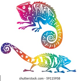 Colored chameleon (used Mesh and Clipping Mask)