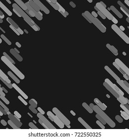 Colored chaotic rounded diagonal stripe pattern background - trendy vector graphic from grey lines with shadow effects