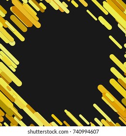 Colored chaotic rounded diagonal stripe pattern background - trendy vector graphic from yellow toned lines with shadow effects