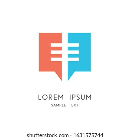 Colored chat logo - business conversation and communication symbol. Dialogue and discussion, teamwork and cooperation vector icon.
