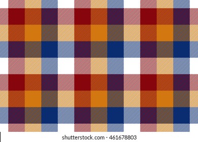 Colored check seamless fabric texture. Vector illustration. EPS10.