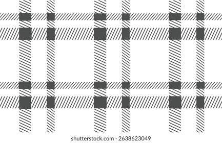 Colored check texture tartan, Mexico pattern fabric textile. Designer vector background plaid seamless in white and grey colors.