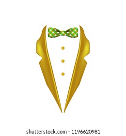 colored checkered colored bow tie dinner jacket collar icon. Element of evening menswear illustration