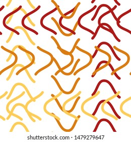 Colored checkmarks randomly located on a white background. Scandinavian style. Seamless pattern. Vector illustration. Background for various design.