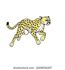 A Colored Cheetah Sprinting Illustration