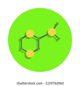 colored chemical chain in green badge icon. Element of science and laboratory for mobile concept and web apps. Detailed chemical chain icon