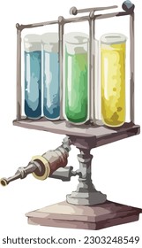 Colored Chemical Equipment Vector, Print, Illustration