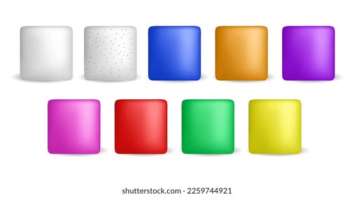 colored chewing gum pills mockup isolated 3d Illustration