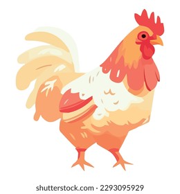 Colored chicken illustration over white