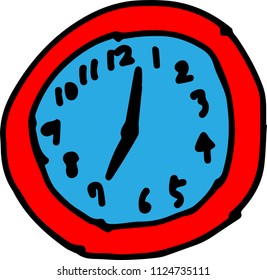 Colored Children of graffiti-style clock