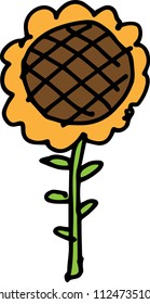 Colored Children of graffiti-style sunflower