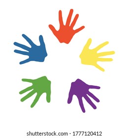 Colored Children S Hands Hand Prints Stock Vector (Royalty Free ...