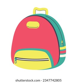 Colored children's backpack. School bag. Colorful vector illustration in flat style.