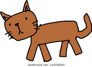 Colored children's graffiti style - Cat