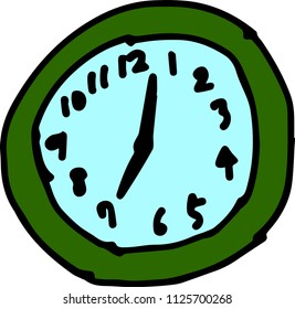 Colored children's graffiti style - clock
