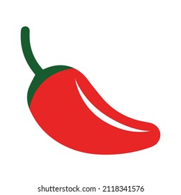 Colored chili pepper icon. A delicious and healthy vegetable used in cooking. Vector illustration isolated on a white background for design and web.