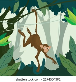 colored chimpanzee poster on the jungle