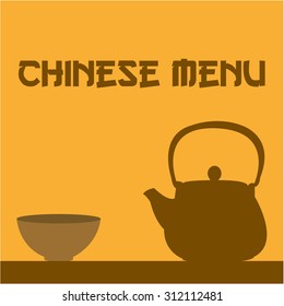 Colored chinese menu design with text. Vector illustration