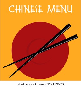 Colored chinese menu design with text. Vector illustration