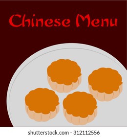 Colored chinese menu design with text. Vector illustration