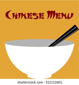 Colored chinese menu design with text. Vector illustration