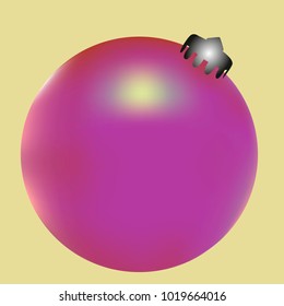 Balón de Navidad de colores. Juguete de árbol de Navidad para invitación, tarjeta, celebración, fiesta, carnaval, festividad y Tu proyecto. Ilustración vectorial. Fondo amarillo dorado