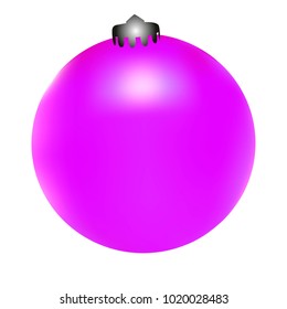 Colored Christmas ball. Christmas tree toy for invitation, card, celebration, party, carnival, festive holiday and Your project. Vector illustration. Isolated