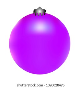 Colored Christmas ball. Christmas tree toy for invitation, card, celebration, party, carnival, festive holiday and Your project. Vector illustration. Isolated