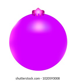 Colored Christmas ball. Christmas tree toy for invitation, card, celebration, party, carnival, festive holiday and Your project. Vector illustration. Isolated