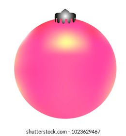 Colored Christmas ball. Christmas tree toy for invitation, card, celebration, party, carnival, festive holiday and Your project. Vector illustration. Isolated