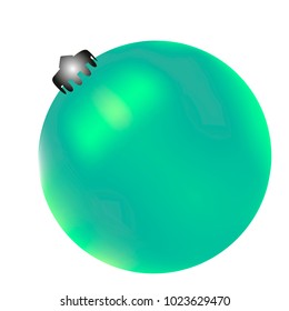 Colored Christmas ball. Christmas tree toy for invitation, card, celebration, party, carnival, festive holiday and Your project. Vector illustration. Isolated