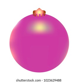 Colored Christmas ball. Christmas tree toy for invitation, card, celebration, party, carnival, festive holiday and Your project. Vector illustration. Isolated