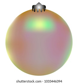 Colored Christmas ball. Christmas tree toy for invitation, card, celebration, party, carnival, festive holiday and Your project. Vector illustration. Isolated