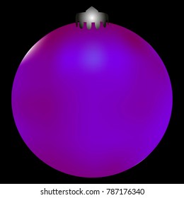 Colored Christmas ball. Christmas tree toy for invitation, card, celebration, party, carnival, festive holiday and Your project. Vector illustration. Black Background