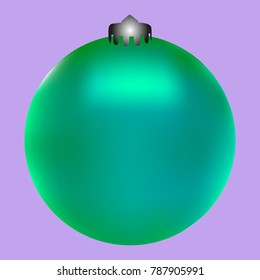 Colored Christmas ball. Christmas tree toy for invitation, card, celebration, party, carnival, festive holiday and Your project. Vector illustration. Gentle violet Background