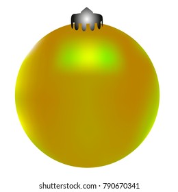 Colored Christmas ball. Christmas tree toy for invitation, card, celebration, party, carnival, festive holiday and Your project. Vector illustration. Isolated