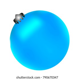 Colored Christmas ball. Christmas tree toy for invitation, card, celebration, party, carnival, festive holiday and Your project. Vector illustration. Isolated