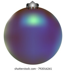 Colored Christmas ball. Christmas tree toy for invitation, card, celebration, party, carnival, festive holiday and Your project. Vector illustration. Isolated