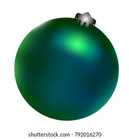 Colored Christmas ball. Christmas tree toy for invitation, card, celebration, party, carnival, festive holiday and Your project. Vector illustration. Isolated