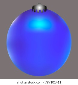 Colored Christmas ball. Christmas tree toy for invitation, card, celebration, party, carnival, festive holiday and Your project. Vector illustration. Gentle grey Background